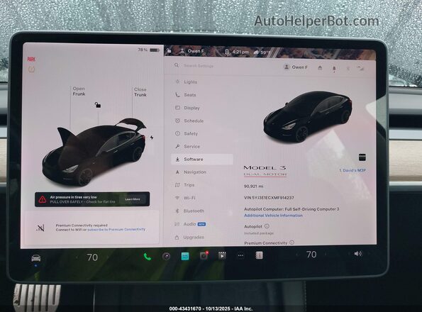 5YJ3E1ECXMF914237 2021 TESLA MODEL 3 Black 