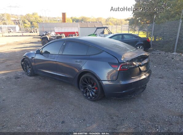 5YJ3E1ECXNF105094 2022 TESLA MODEL 3 Gray Rear left
