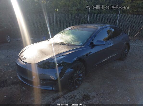 5YJ3E1ECXNF105094 2022 TESLA MODEL 3 Gray Front view