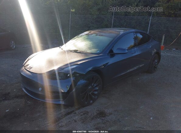 5YJ3E1ECXNF105094 2022 TESLA MODEL 3 Gray 