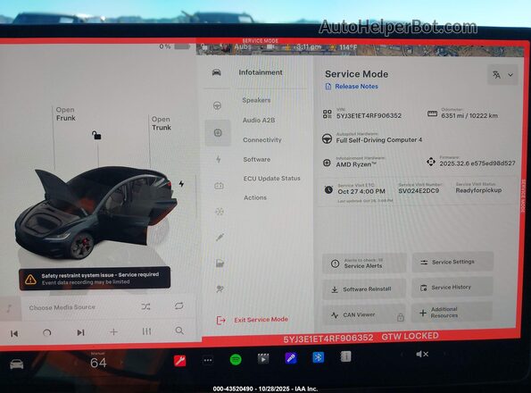 5YJ3E1ET4RF906352 2024 TESLA MODEL 3 Gray 