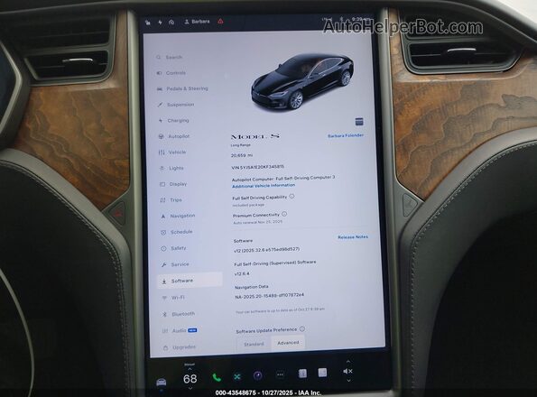 5YJSA1E20KF345815 2019 TESLA MODEL S Black უკანა სავარძლების ხედი