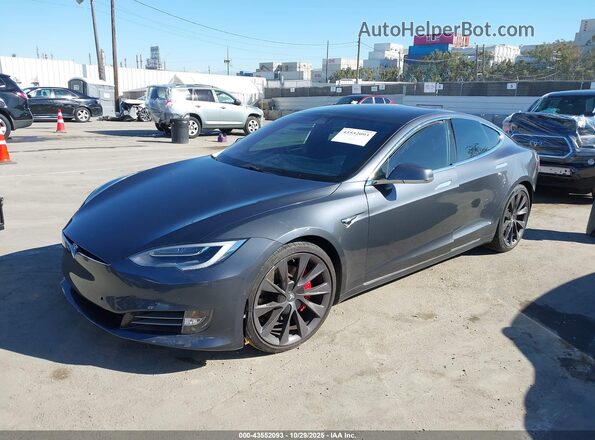 5YJSA1E46KF313596 2019 TESLA MODEL S Gray Vista tres cuartos delantera izquierda