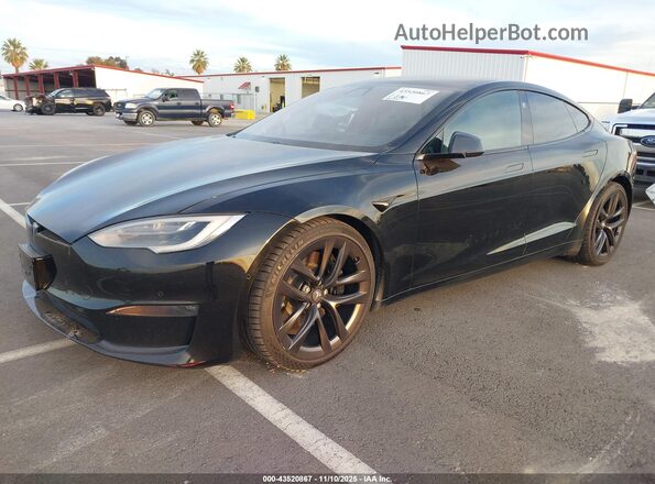 5YJSA1E5XMF428293 2021 TESLA MODEL S Черный Передняя левая четверть