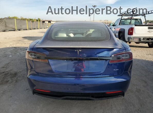 5YJSA1E65NF459218 2022 TESLA MODEL Blue Вид ззаду