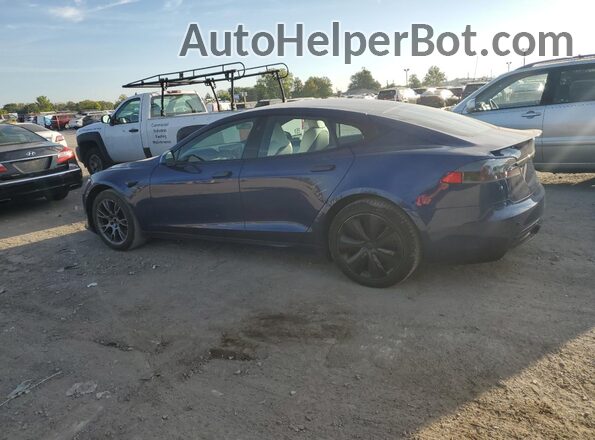 5YJSA1E65NF459218 2022 TESLA MODEL Blue Задня ліва чверть