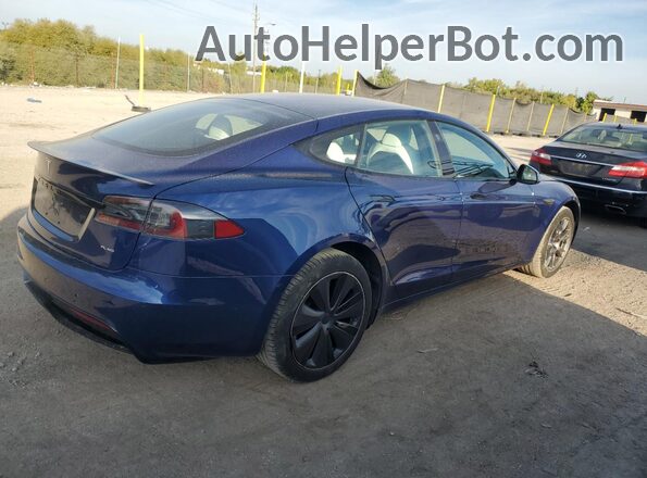 5YJSA1E65NF459218 2022 TESLA MODEL Blue Задня права чверть
