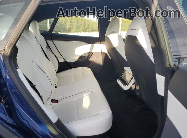 5YJSA1E65NF459218 2022 TESLA MODEL Blue Вид задніх сидінь