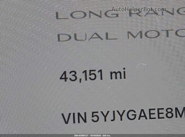 5YJYGAEE8MF218784 2021 TESLA MODEL Y Черный 