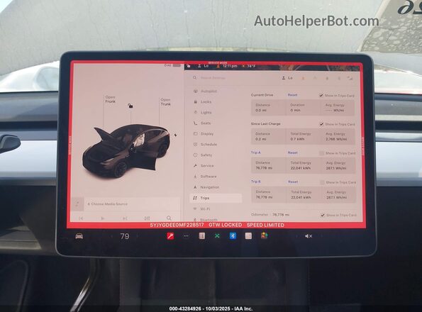 5YJYGDEE0MF228517 2021 TESLA MODEL Y Black 