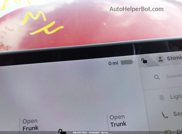 5YJYGDEE1LF036537 2020 TESLA MODEL Y Red Vista del salpicadero