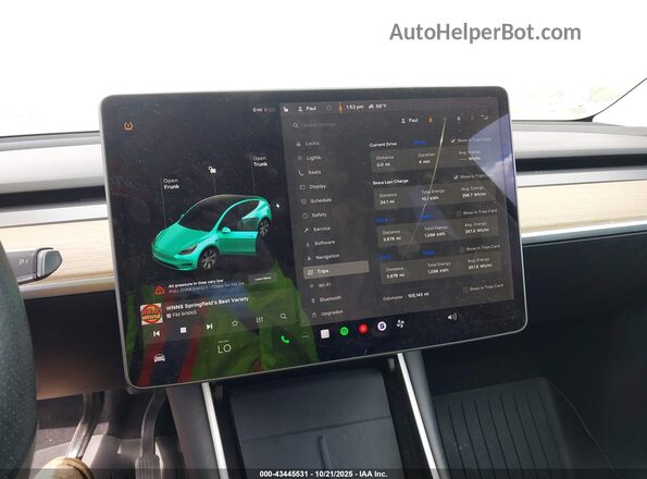5YJYGDEE1MF086369 2021 TESLA MODEL Y Белый Вид задних сидений