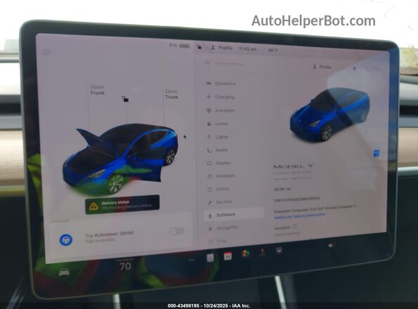 5YJYGDEE5MF065914 2021 TESLA MODEL Y Blue 
