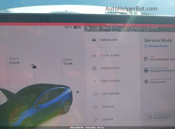 5YJYGDEE6MF244169 2021 TESLA MODEL Y White 