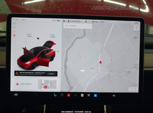5YJYGDEE7MF062674 2021 TESLA MODEL Y Красный Вид задних сидений