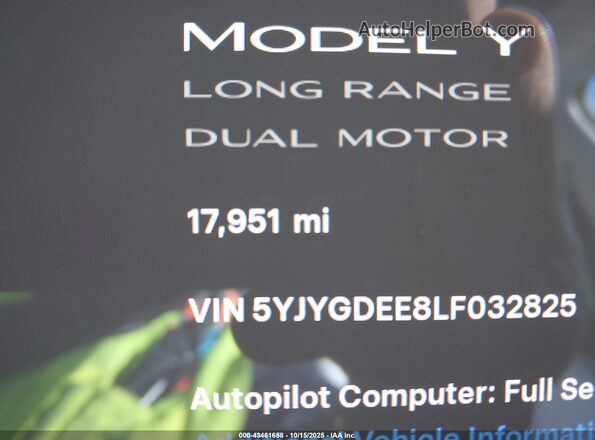 5YJYGDEE8LF032825 2020 TESLA MODEL Y Red 