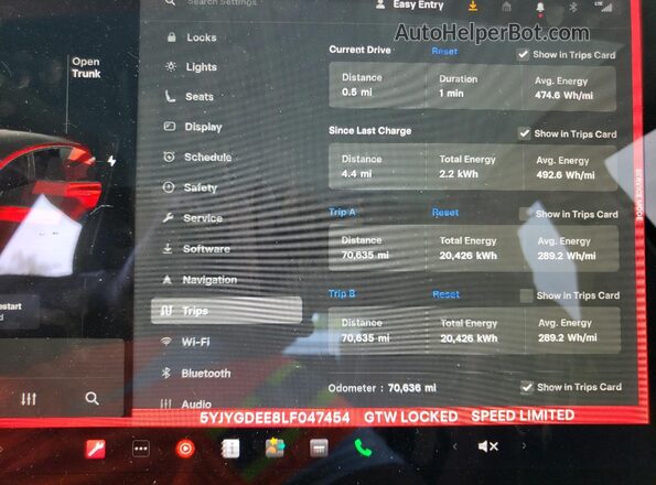 5YJYGDEE8LF047454 2020 TESLA MODEL Красный Вид щитка приборов