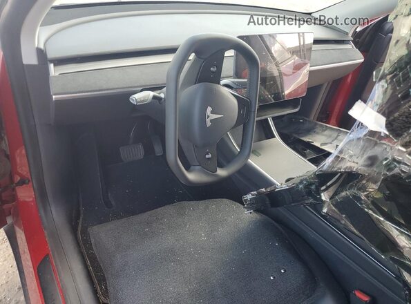 5YJYGDEE8MF105967 2021 TESLA MODEL Red Dashboard view