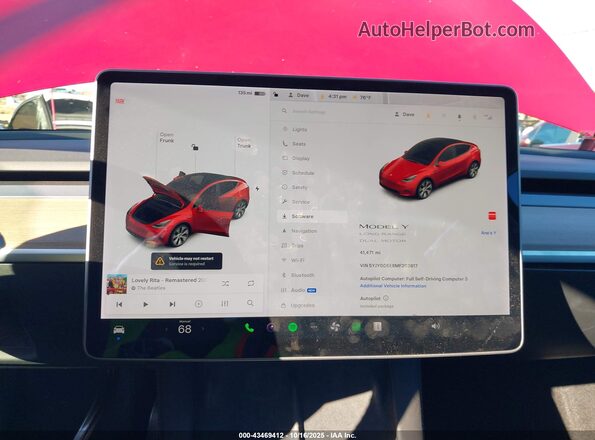 5YJYGDEE8MF203817 2021 TESLA MODEL Y Красный 