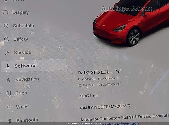 5YJYGDEE8MF203817 2021 TESLA MODEL Y Красный 