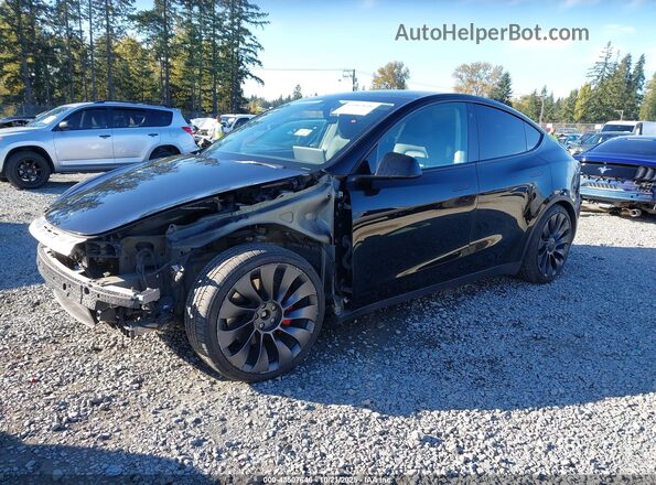 5YJYGDEF4MF215665 2021 TESLA MODEL Y Black წინა მარცხენა ხედი სამი მეოთხედიდან