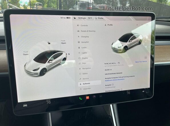 5YJ3E1EA6LF804430 2020 TESLA MODEL Белый Вид щитка приборов