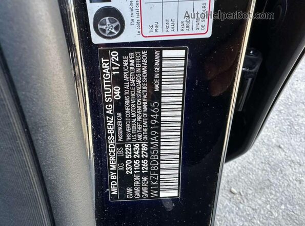 W1KZF8DB5MA919465 2021 MERCEDES-BENZ E-CLASS Black 