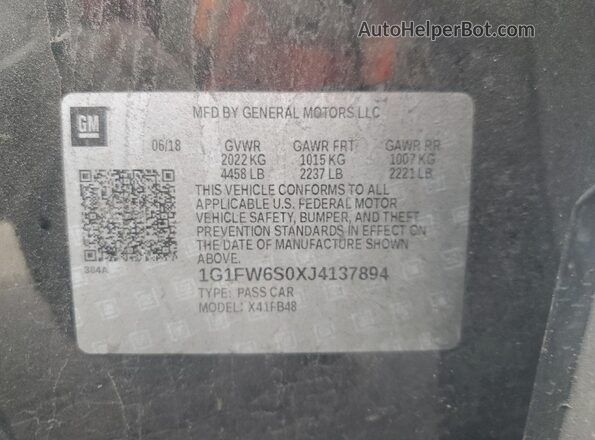 1G1FW6S0XJ4137894 2018 CHEVROLET BOLT Black 