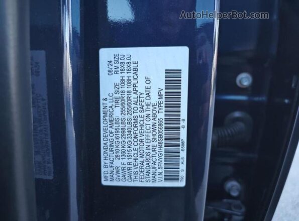 5FNYG1H48SB056865 2025 HONDA PILOT Blue 
