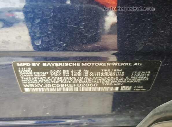 WBXYJ5C59KEF82860 2019 BMW X2 Blue 