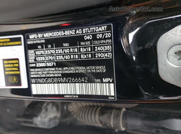 W1N0G8DB9MV266642 2021 MERCEDES-BENZ GLC-CLASS Черный Панорамный вид салона 360°