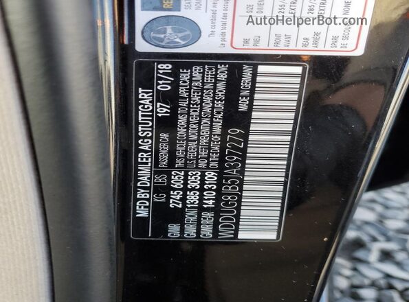 WDDUG8JB5JA397279 2018 MERCEDES-BENZ S Black Vista de la etiqueta del VIN