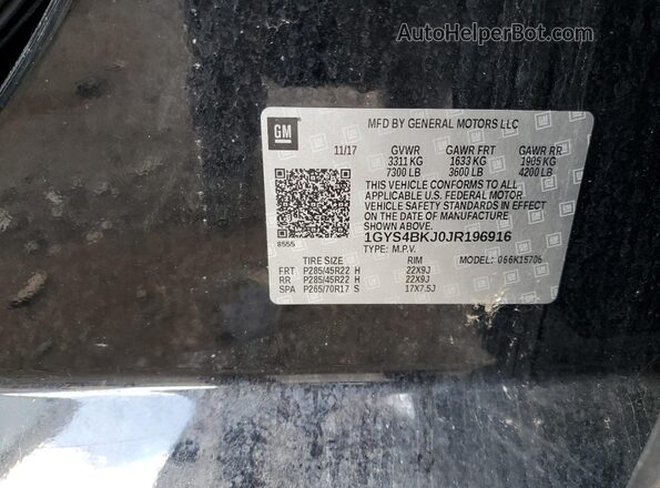 1GYS4BKJ0JR196916 2018 CADILLAC ESCALADE Черный 