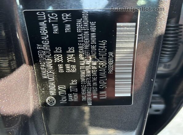 5NPLM4AG8MH013446 2021 HYUNDAI ELANTRA Gray უკანა სალონის ხედი