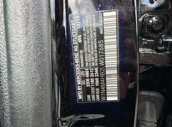 W1N4M4HB2LW017685 2020 MERCEDES-BENZ GLB-CLASS Black Սալոնի հետևի տեսք
