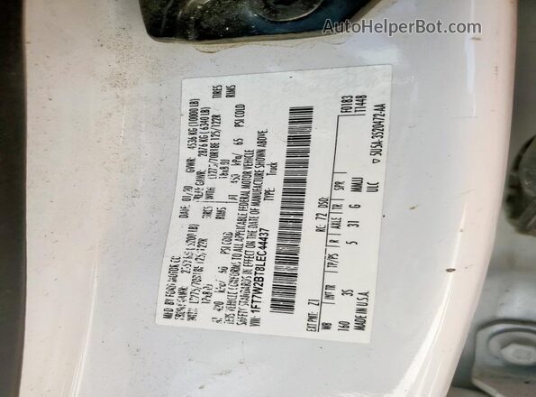 1FT7W2BT8LEC44437 2020 FORD F250 White VIN կոդի պիտակի տեսք