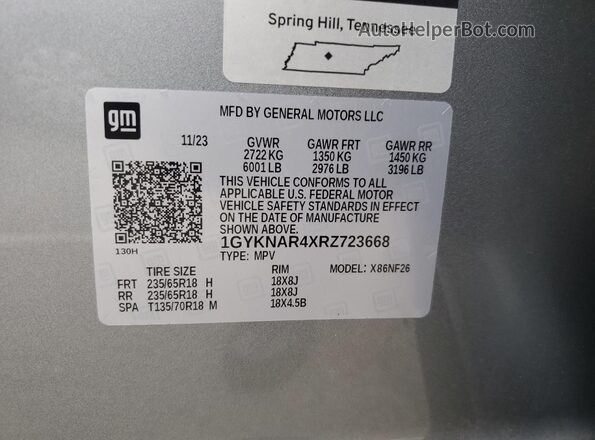 1GYKNAR4XRZ723668 2024 CADILLAC XT5 Silver 