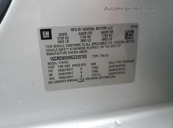 1GCRCNEH8GZ235763 2016 CHEVROLET ALL MODELS Silver 