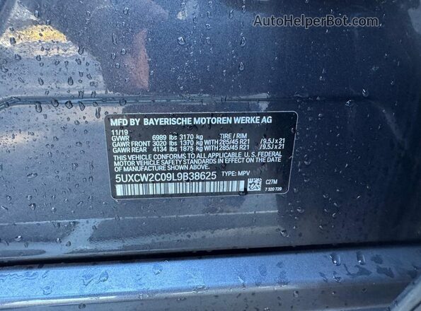 5UXCW2C09L9B38625 2020 BMW X7 Black 