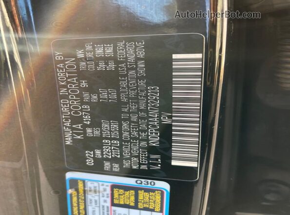 KNDEPCAA4N7329213 2022 KIA SELTOS Черный Вид задней части салона