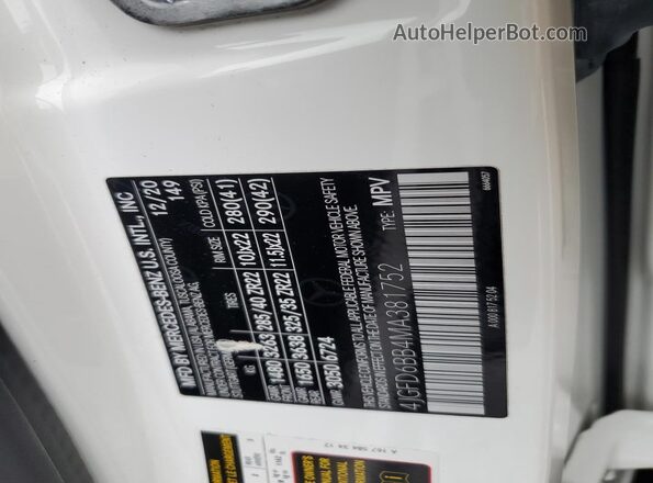 4JGFD6BB4MA381752 2021 MERCEDES-BENZ GLE-CLASS White Панорамний вид салону 360°