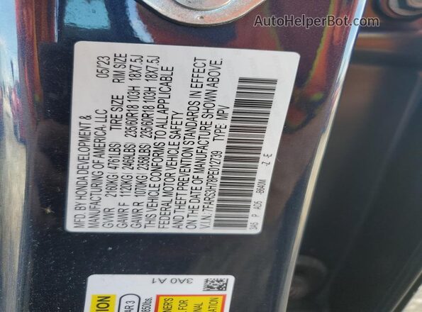 7FARS3H78PE012739 2023 HONDA CR-V Синий Вид наклейки с VIN-кодом
