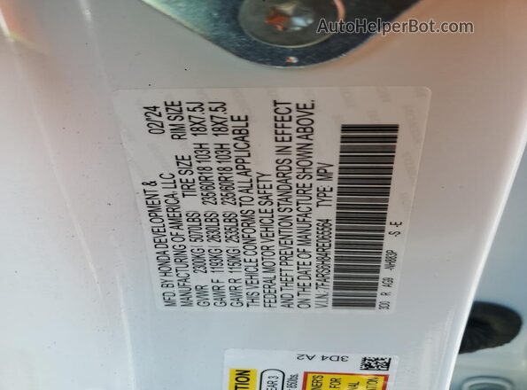 7FARS6H84RE065564 2024 HONDA CR-V White Vista de la etiqueta del VIN
