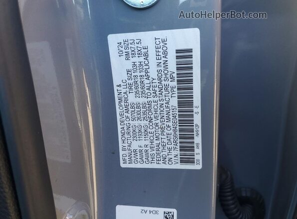 7FARS6H84SE045157 2025 HONDA CR-V Серый Вид наклейки с VIN-кодом