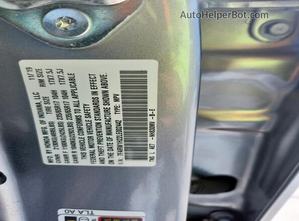 7FARW1H22LE002442 2020 HONDA CR-V Silver Вид підкапотного простору