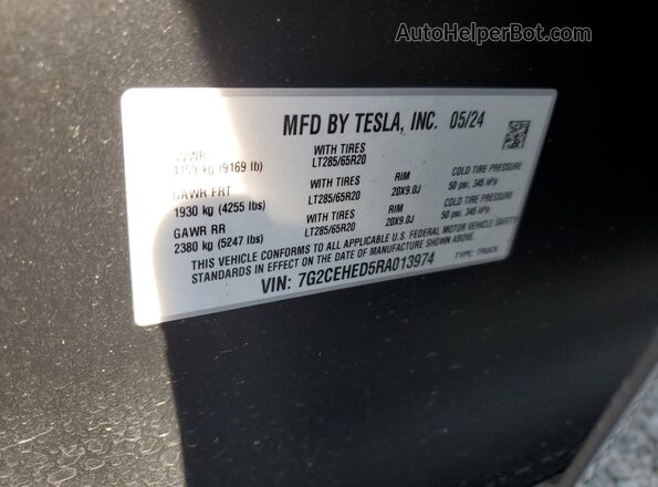 7G2CEHED5RA013974 2024 TESLA CYBERTRUCK Two Tone 