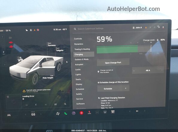 7G2CEHED8SA066996 2025 TESLA CYBERTRUCK Серебряный 