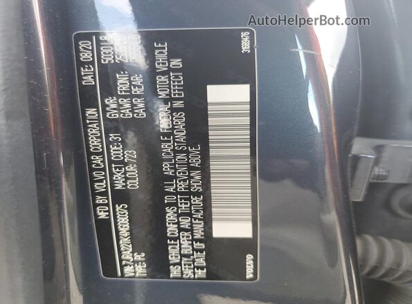 7JRA22TK4MG080375 2021 VOLVO S60 Blue Widok komory silnika
