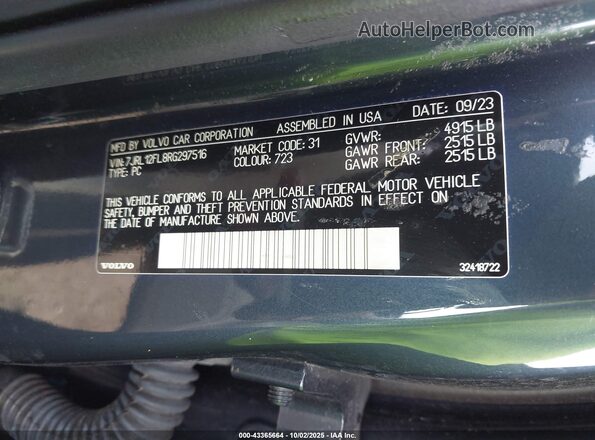 7JRL12FL8RG297516 2024 VOLVO S60 Blue 