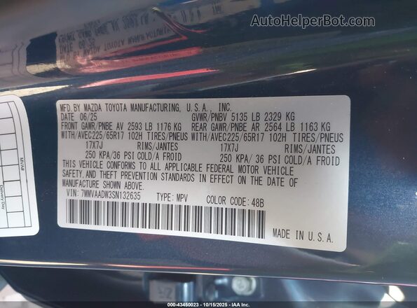 7MMVAADW3SN132635 2025 MAZDA CX-50 HYBRID Blue ძრავის განყოფილების ხედი